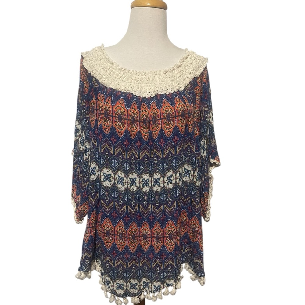 Ali Miles Bohemian Flowy Women's Top with Tassels